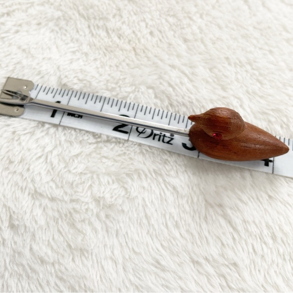 Vintage Danish Duck Cocktail Fork MCM Barware Wood Stainless Steel - Picture 7 of 8